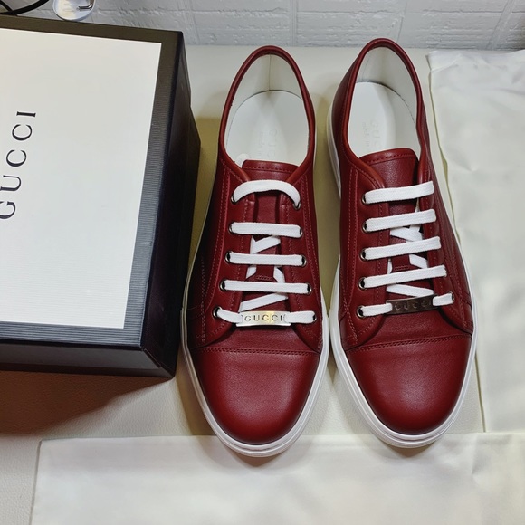 Gucci Other - ⭕️NWT Gucci Sneakers Lace Up Red Leather 10